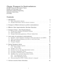 Charge Transport in Semiconductors Contents