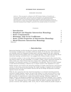 1. Introduction 1 2. Simplicial and Singular Intersection Homology 2