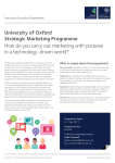 University of Oxford Strategic Marketing Programme How do you