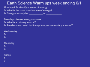 Earth Science Warm ups week ending 9/16