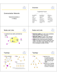 Communication Networks Overview Nodes and Links Nodes and