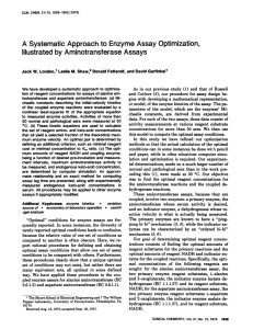 A Systematic Approach to Enzyme Assay Optimization, Illustrated by