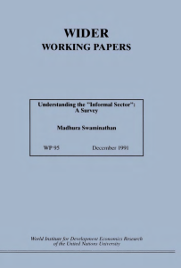 understanding the "informal sector" - unu