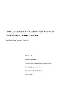 language transfer in the compositions written by upper secondary