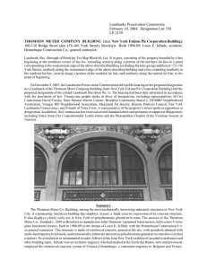 Thomson Meter Company Building Designation Report