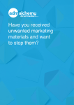 Have you received unwanted marketing materials and want to stop