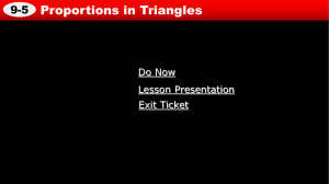 9-5 Proportions in Triangles