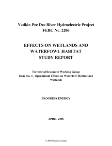 effects on wetlands and waterfowl habitat study