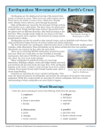 Earthquakes: Movement of the Earth`s Crust