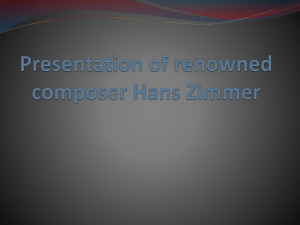 Presentation of renowned composer Hanz Zimmer