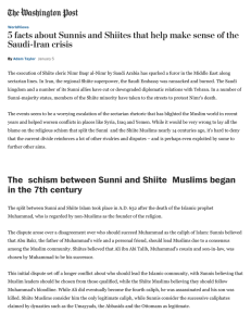 The schism between Sunni and Shiite Muslims began in the 7th