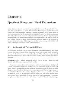 Chapter 5 Quotient Rings and Field Extensions