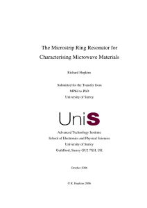 The Microstrip Ring Resonator for Characterising Microwave Materials