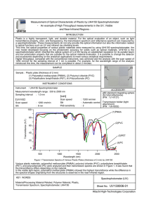 Measurement of Optical Characteristic of Plastic by UH4150