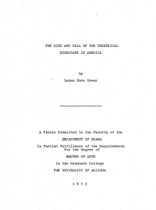 THE RISE:AND FALL OF THE THEATRICAL SYNDICATE IN