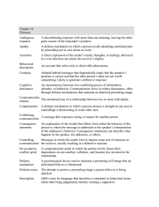 Chapter 10 Glossary Ambiguous response A disconfirming