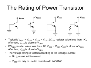 The Rating of Power Transistor