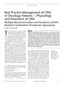 Best Practice Management of CINV in Oncology Patients: I