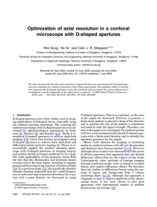 Optimization of axial resolution in a confocal microscope with