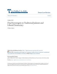 Dual Sovereignty in Traditional Judaism and Liberal Democracy