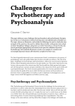 Challenges for Psychotherapy and Psychoanalysis