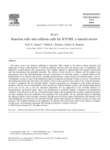 Reaction cells and collision cells for ICP