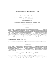 Compositions of n with parts in a set