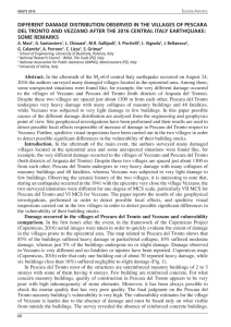 different damage distribution observed in the villages of pescara del