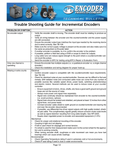 Trouble Shooting Guide for Incremental Encoders