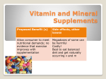 Vitamin and Mineral Supplements