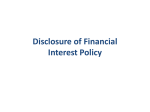 Disclosure of Financial Interest