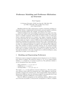 Preference Modeling and Preference Elicitation: an - CEUR