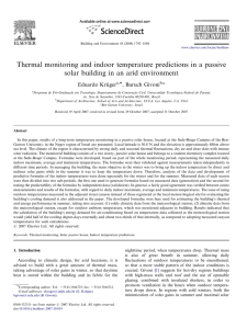 Thermal monitoring and indoor temperature predictions in a passive