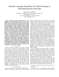 Machine Learning Algorithms for Packet Routing in