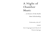 A Night of Chamber Music …in honor of the Kathi Best Scholarship