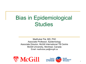 Selection Bias in Epidemiological Studies