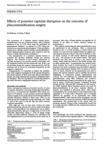 Effects of posterior capsular disruption on the outcome of