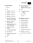 Investigation Lesson Activity 1 1. line n 2. 8 3. Sample: ∠2 and ∠6 4