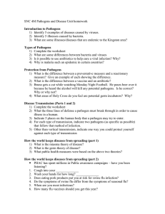 SNC 4M Pathogens and Disease Unit homework