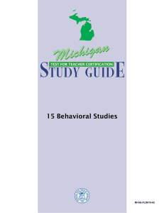 15 Behavioral Studies - Michigan Test for Teacher Certification