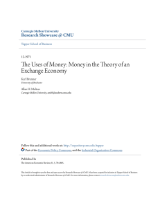 The Uses of Money: Money in the Theory of an Exchange Economy