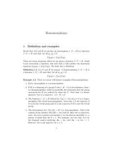 Homomorphisms - Columbia Math