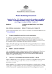 Public Summary Document