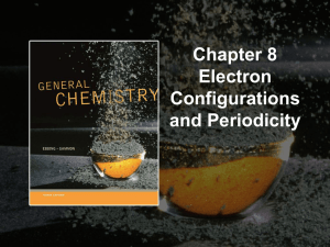 Chapter 8 Electron Configurations and Periodicity