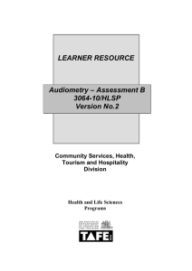 Audiometry–Assessment B–3064-10/HLSP