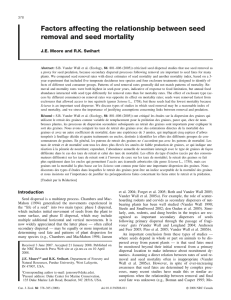 Factors affecting the relationship between seed removal and seed