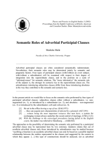 Semantic Roles of Adverbial Participial Clauses