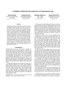 Credibility-Limited Revision Operators in Propositional Logic
