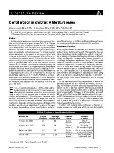 Dental erosion in children: A literature review