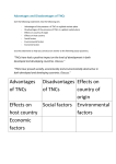 Advantages and Disadvantages of TNCs